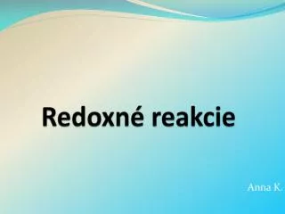 redoxn reakcie