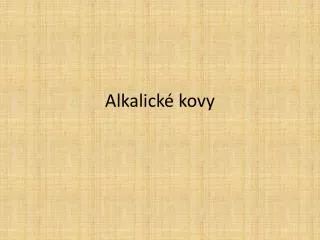 alkalick kovy