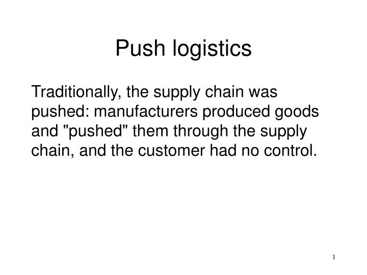 push logistics