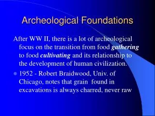 Archeological Foundations