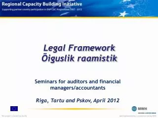 legal framework iguslik raamistik