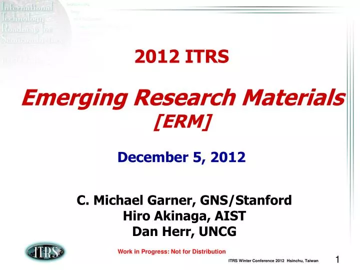 2012 itrs emerging research materials erm december 5 2012