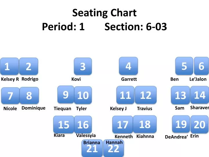 seating chart period 1 section 6 03