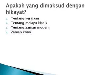 apakah yang dimaksud dengan hikayat