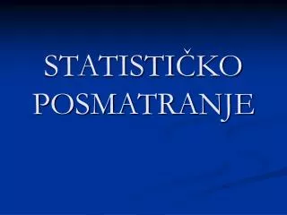 statisti ko posmatranje