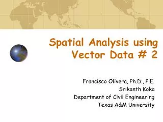 Spatial Analysis using Vector Data # 2