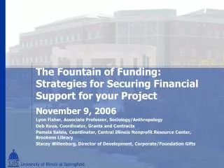 The Fountain of Funding: Strategies for Securing Financial Support for your Project