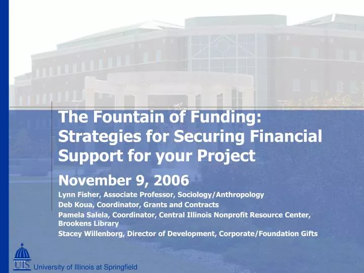 the fountain of funding strategies for securing financial support for your project