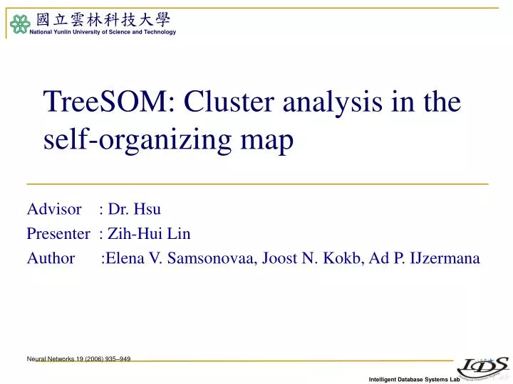 treesom cluster analysis in the self organizing map