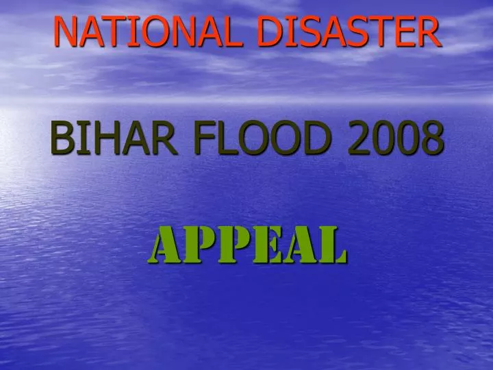 national disaster bihar flood 2008