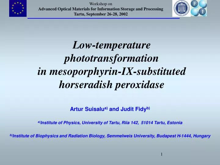 low temperature phototransformation in mesoporphyrin ix substituted horseradish peroxidase