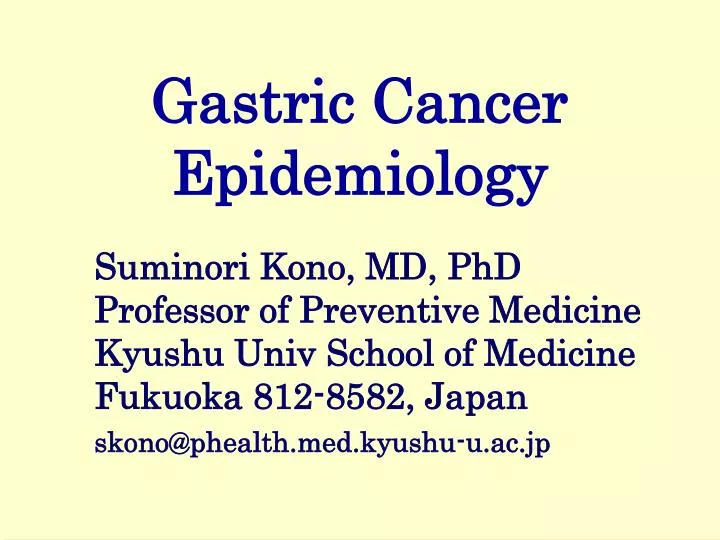 gastric cancer epidemiology