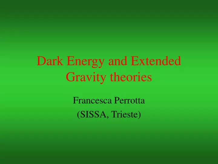 dark energy and extended gravity theories