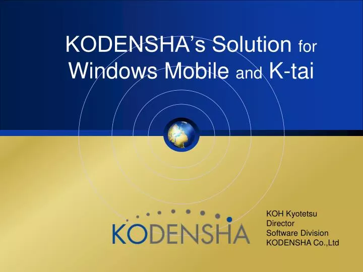 kodensha s solution for windows mobile and k tai