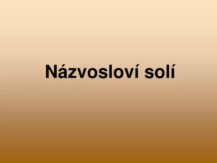 n zvoslov sol