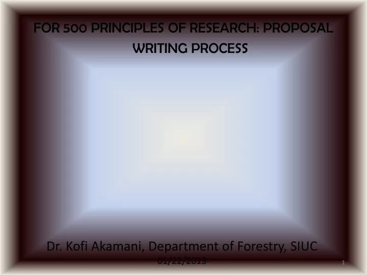 for 500 principles of research proposal writing process
