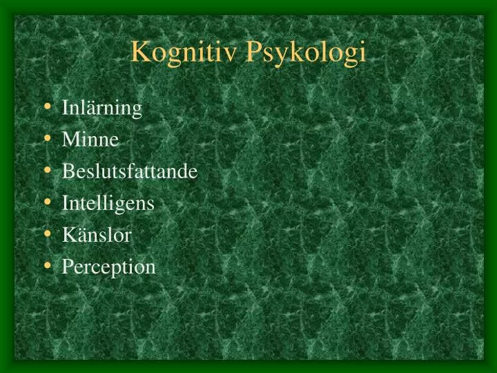 kognitiv psykologi