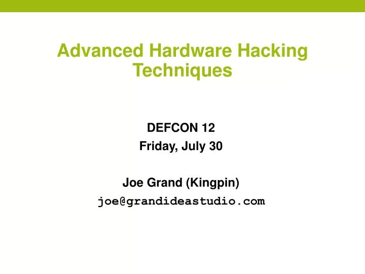 advanced hardware hacking techniques