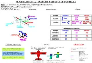 FLIGHT LESSON 1A - EXERCISE 4 EFFECTS OF CONTROLS