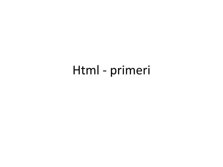 html primeri