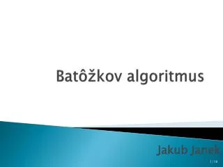 bat kov algoritmus