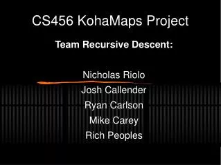CS456 KohaMaps Project