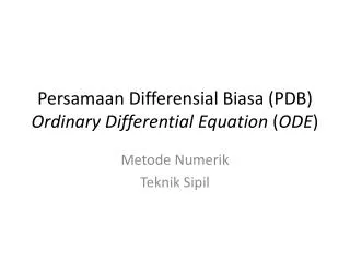 persamaan differensial biasa pdb ordinary differential equation ode