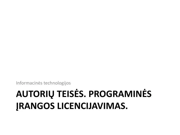 autori teis s programin s rangos licencijavimas