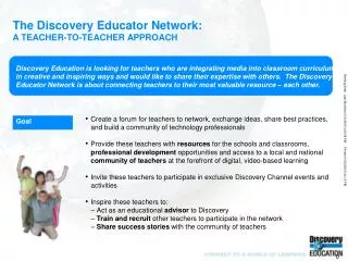 The Discovery Educator Network: A TEACHER-TO-TEACHER APPROACH