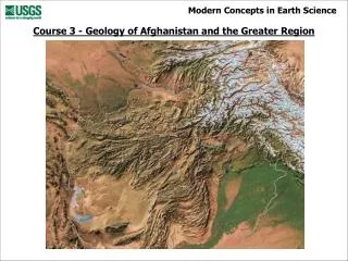 Course 3 - Geology of Afghanistan and the Greater Region