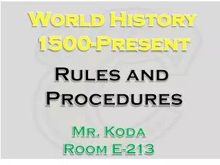 World History 1500-Present