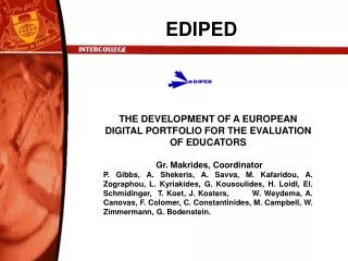 THE DEVELOPMENT OF A EUROPEAN DIGITAL PORTFOLIO FOR THE EVALUATION OF EDUCATORS