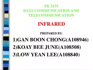 TK 2133 DATA COMMUNICATION AND TELECOMMUNICATION