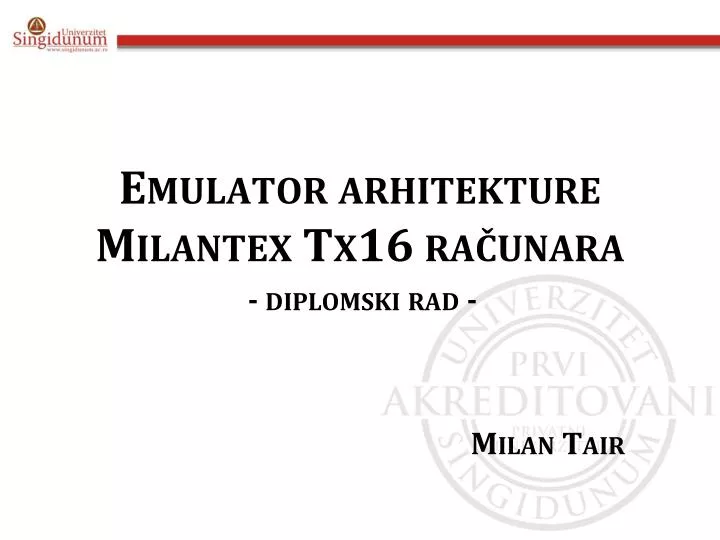 emulator arhitekture milantex tx16 ra unara