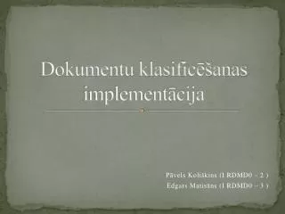 dokumentu klasific anas implement cija
