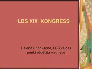 lbs xix kongress