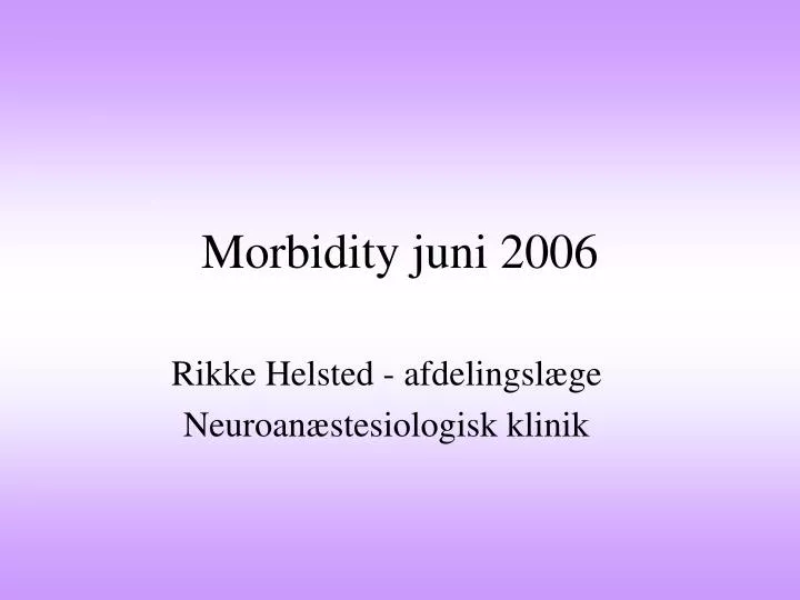 morbidity juni 2006