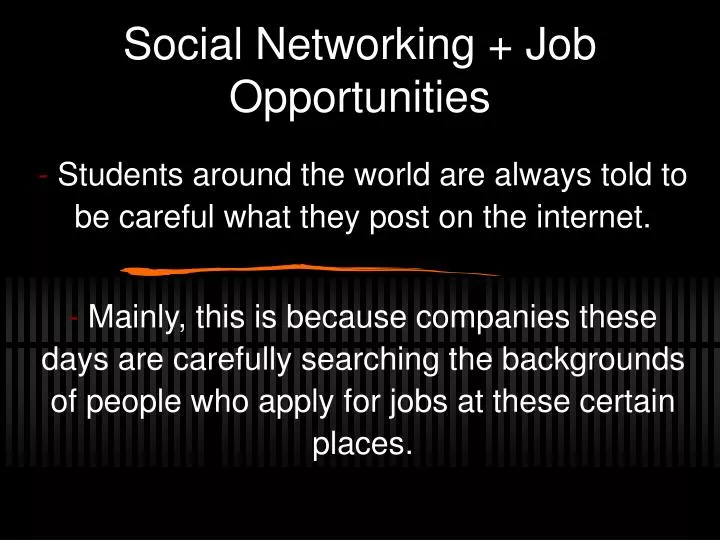 social networking job opportunities