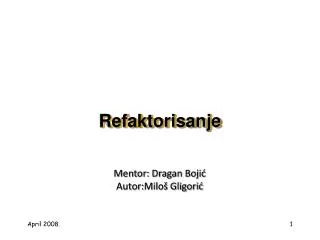 refaktorisanje