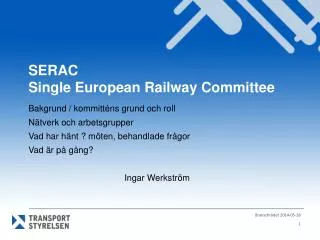 serac single european railway committee