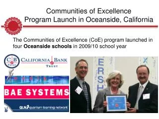 Communities of Excellence Program Launch in Oceanside, California