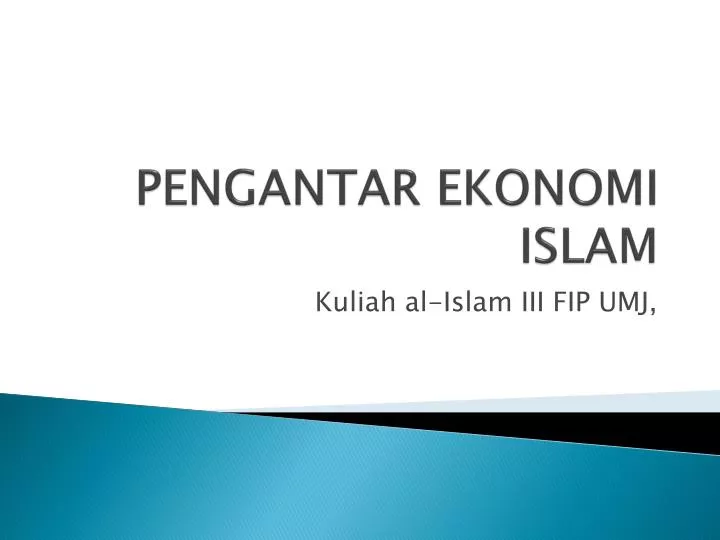 pengantar ekonomi islam