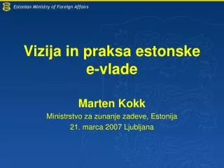 Vizija in praksa estonske e-vlade