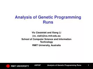 Analysis of Genetic Programming Runs