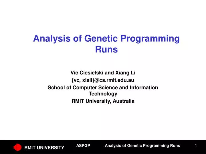 analysis of genetic programming runs