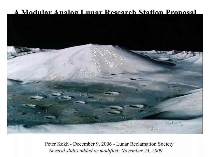 a modular analog lunar research station proposal