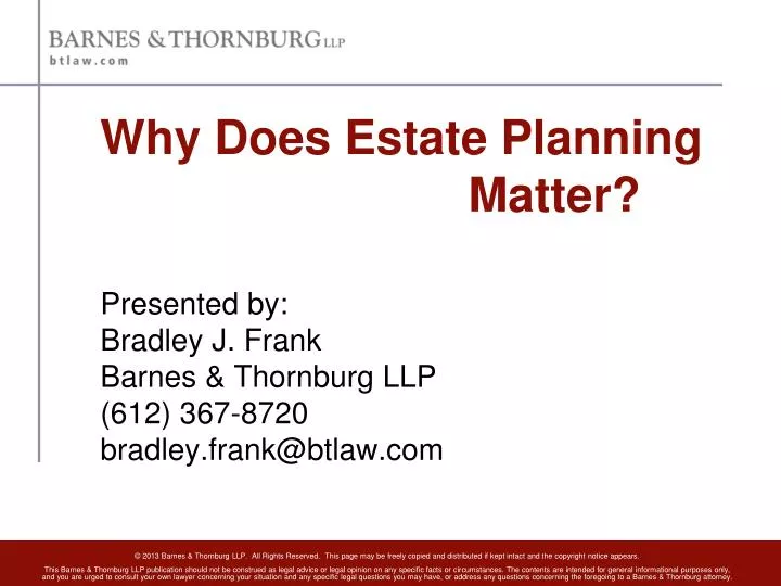 why does estate planning matter