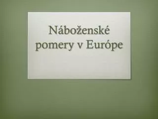n bo ensk pomery v eur pe