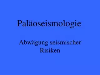 pal oseismologie