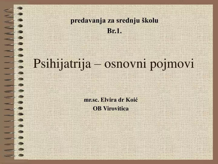 psihijatrija osnovni pojmovi